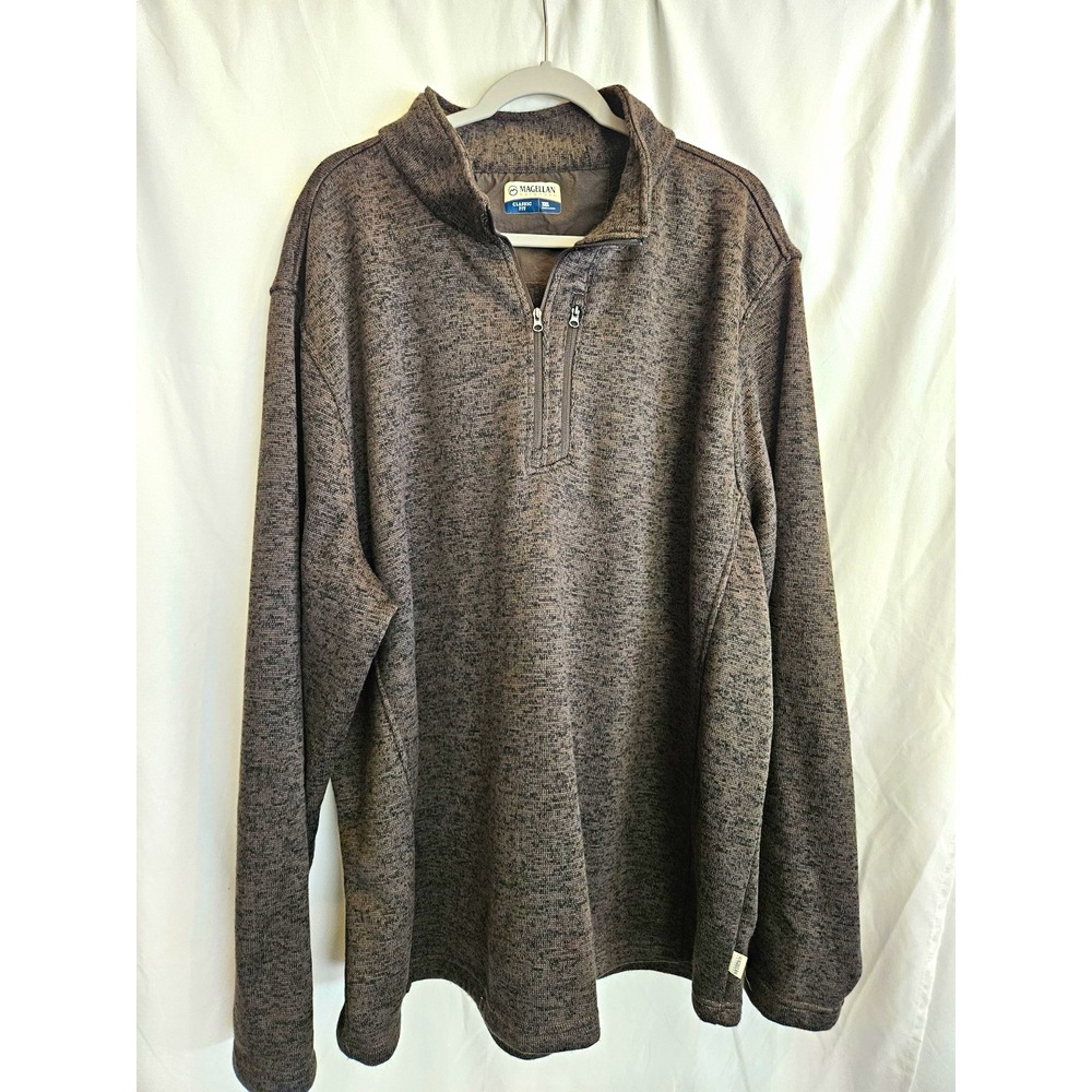 Magellan Outdoors Mens 3XL Big & Tall Gray Heathered 1/4 Zip Pullover